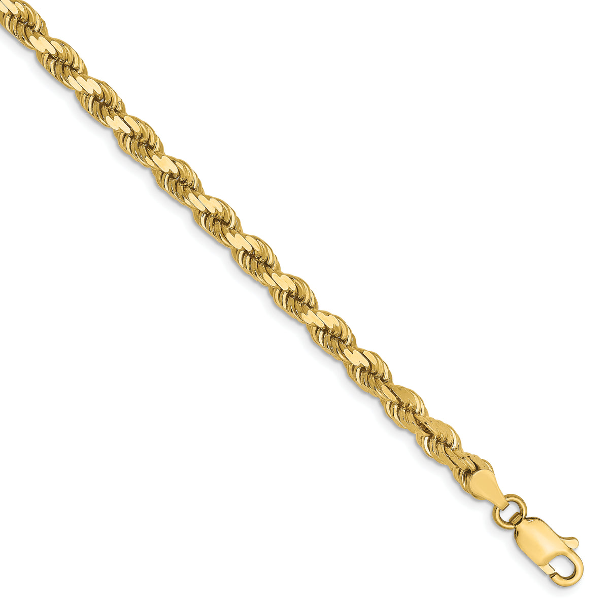 10K 4mm Diamond-Cut Rope Chain