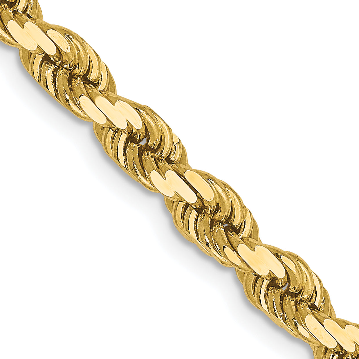 10K 4mm Diamond-Cut Rope Chain