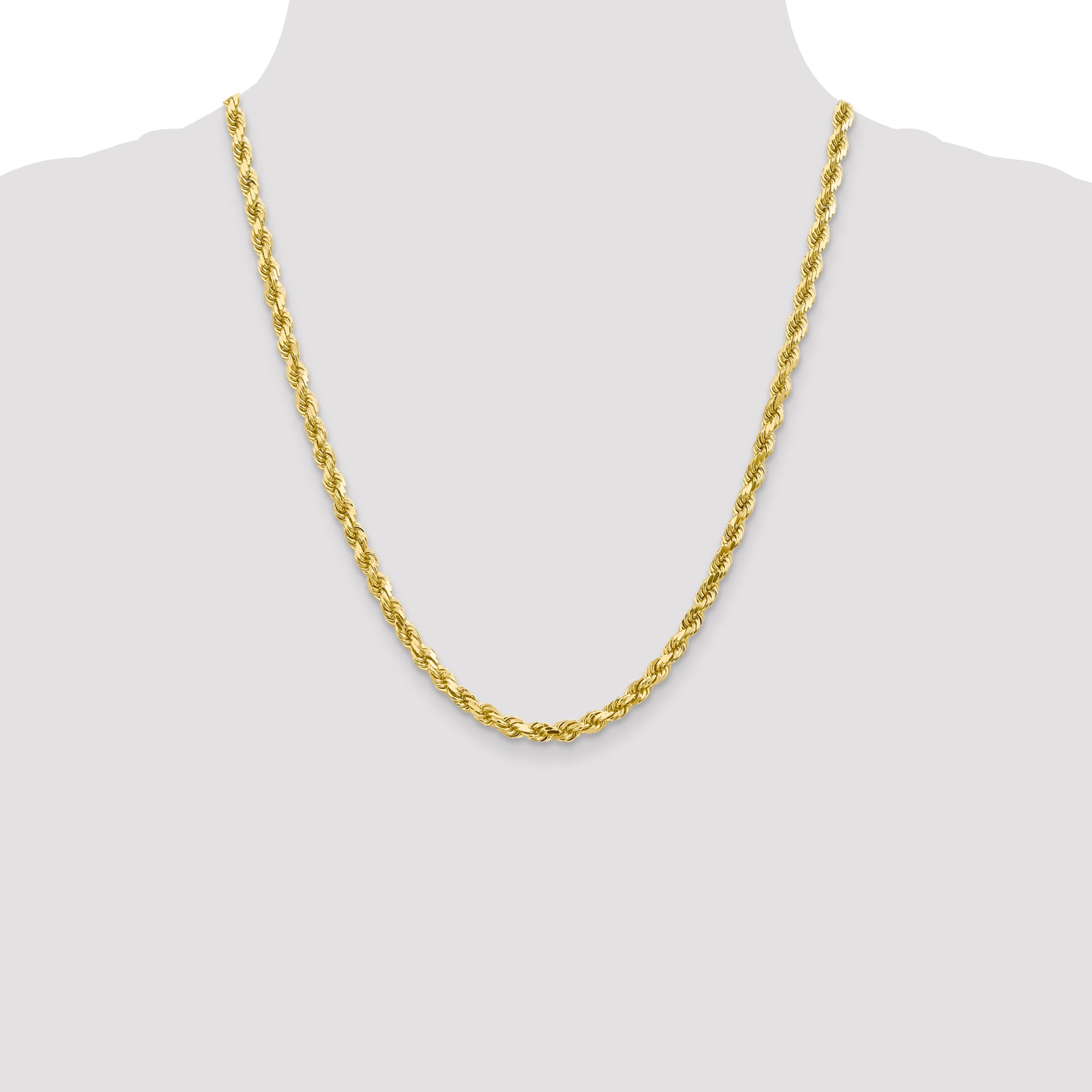 10K 4.5mm Diamond-Cut Rope Chain