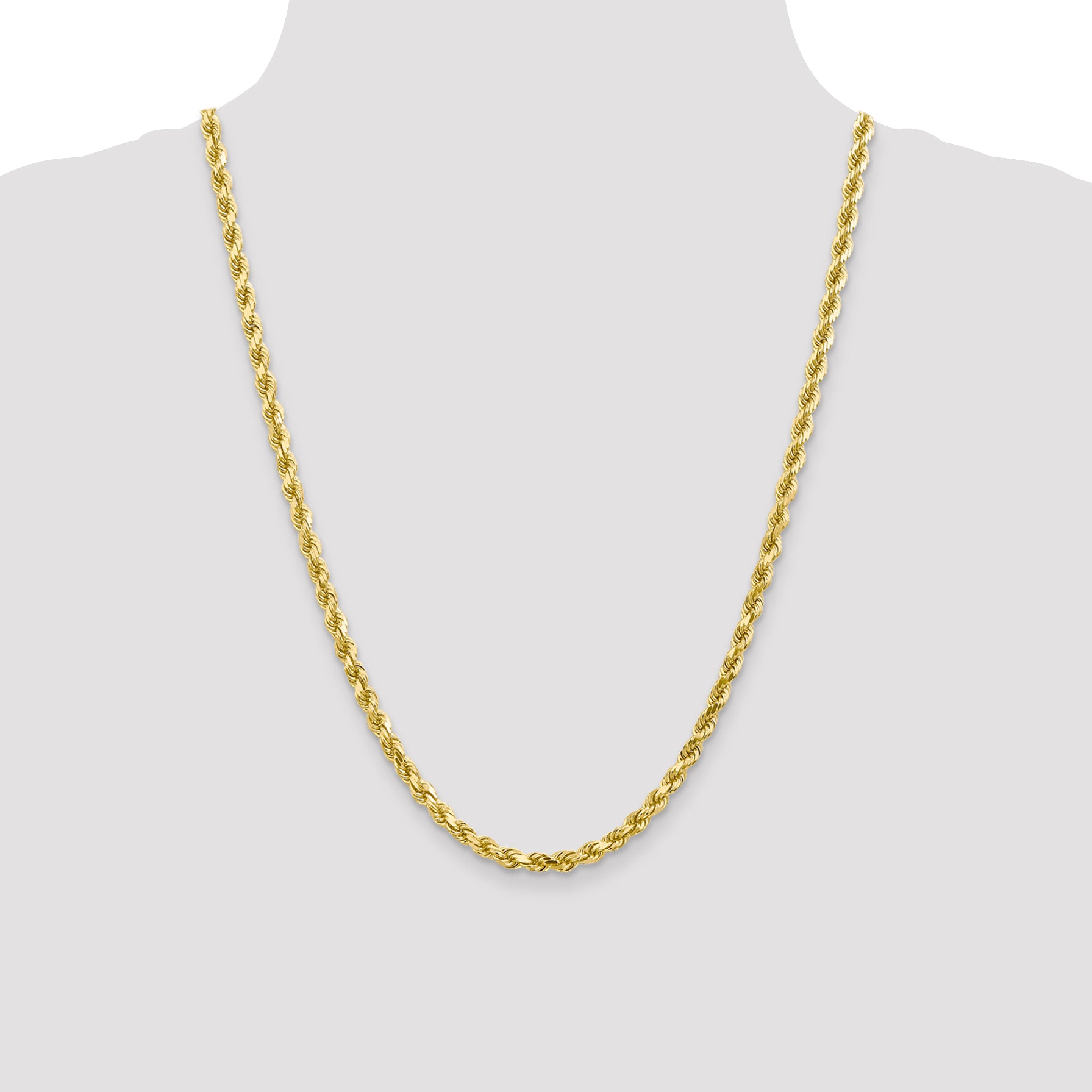 10K 4.5mm Diamond-Cut Rope Chain