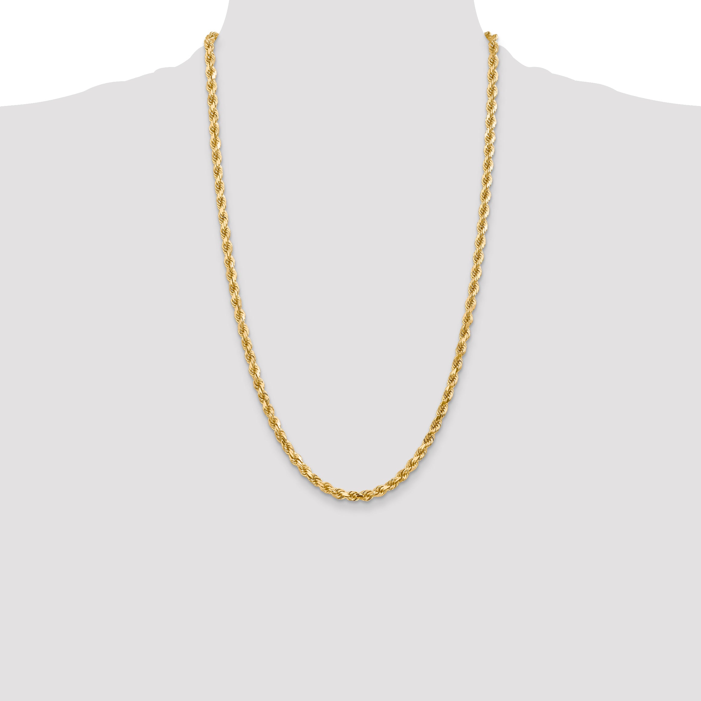 10K 4.5mm Diamond-Cut Rope Chain