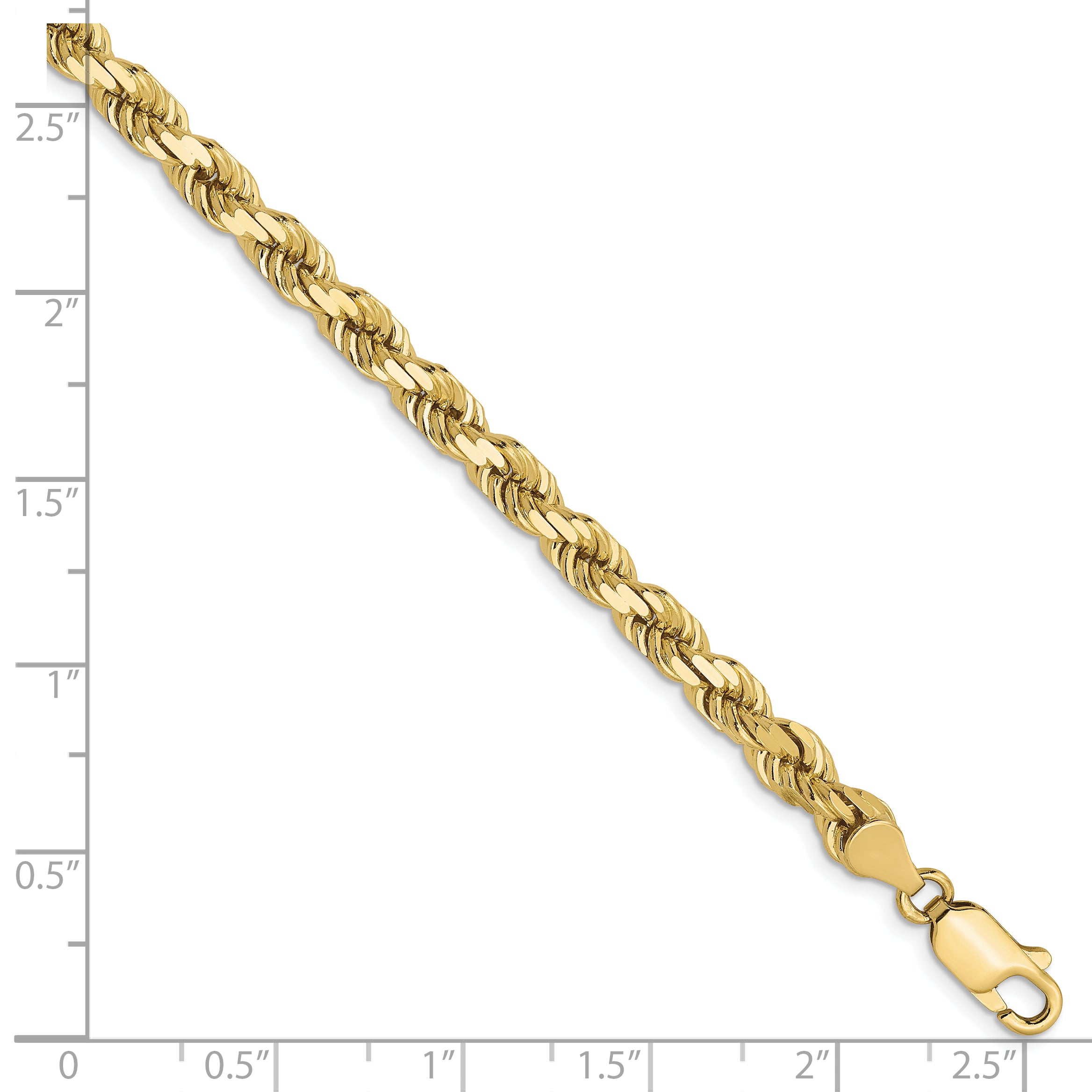 10K 4.5mm Diamond-Cut Rope Chain