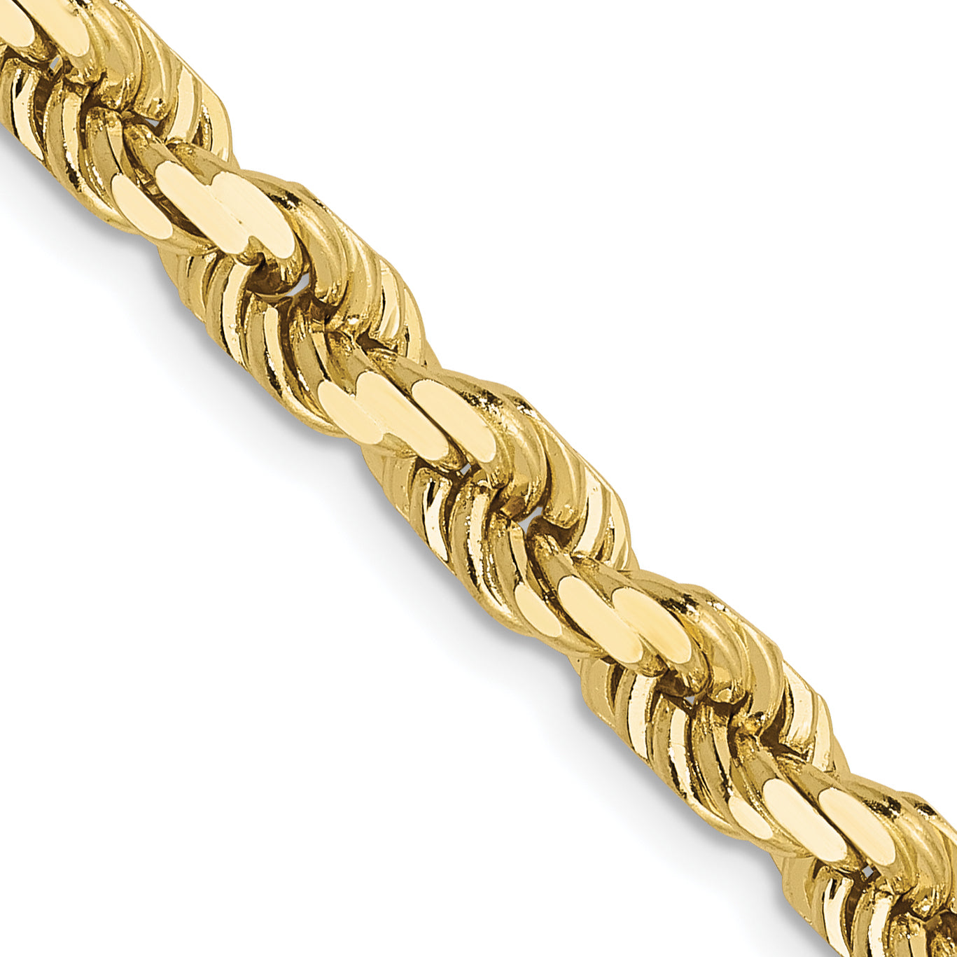 10K 4.5mm Diamond-Cut Rope Chain