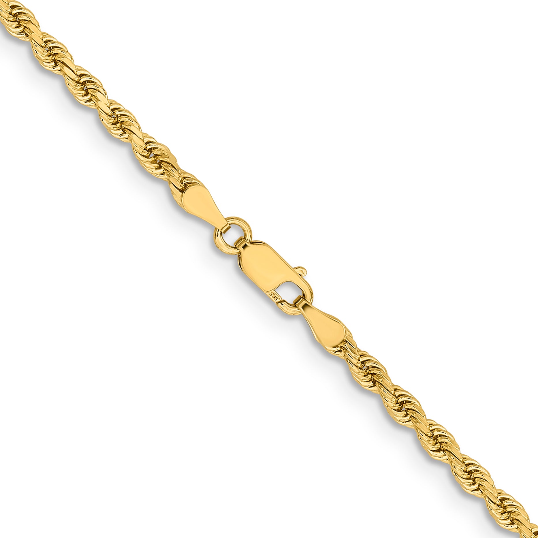 10K 3.25mm Diamond-Cut Rope Chain