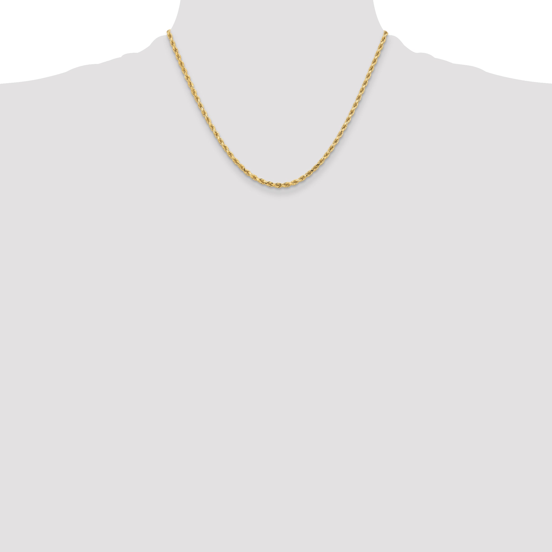 10K 3.25mm Diamond-Cut Rope Chain