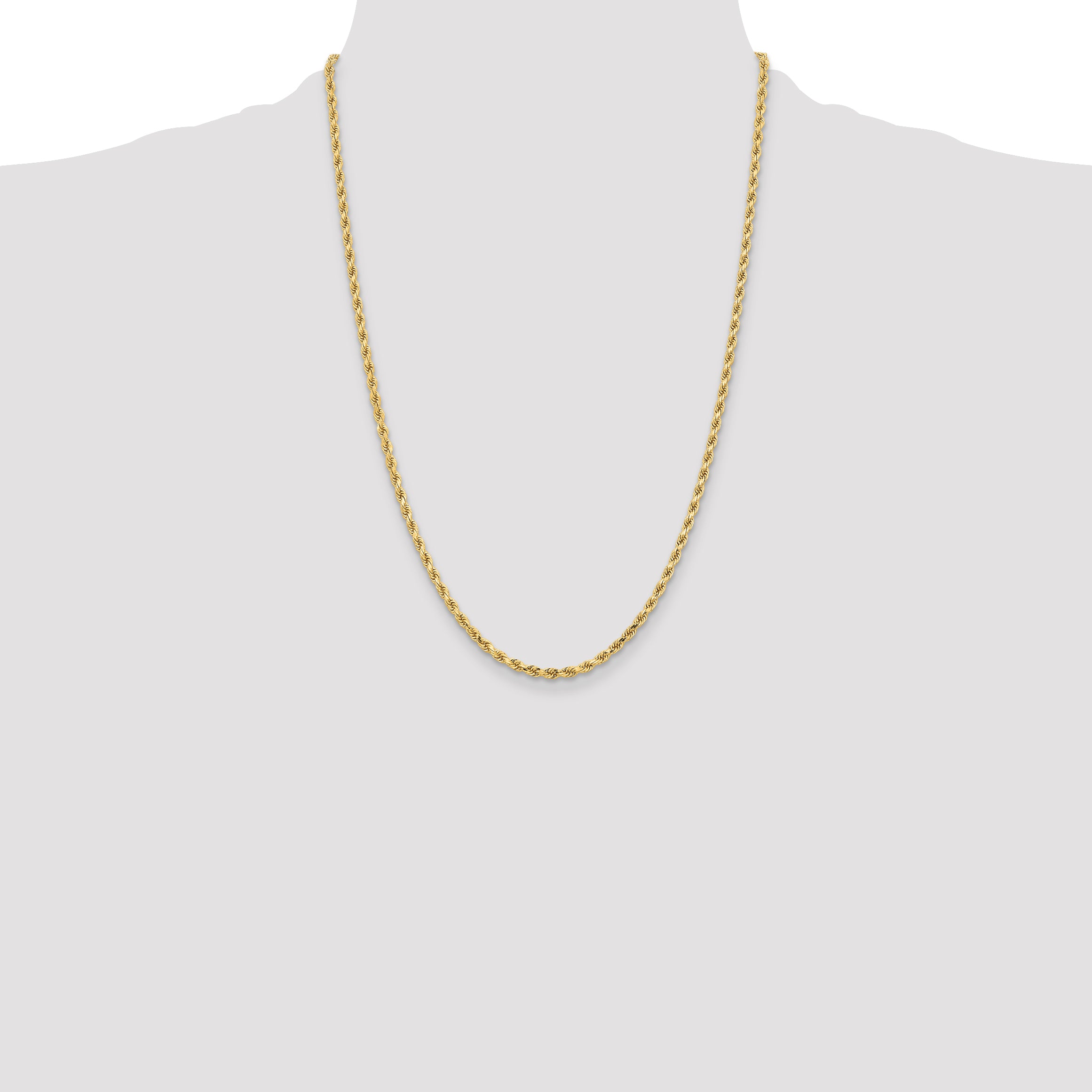 10K 3.25mm Diamond-Cut Rope Chain