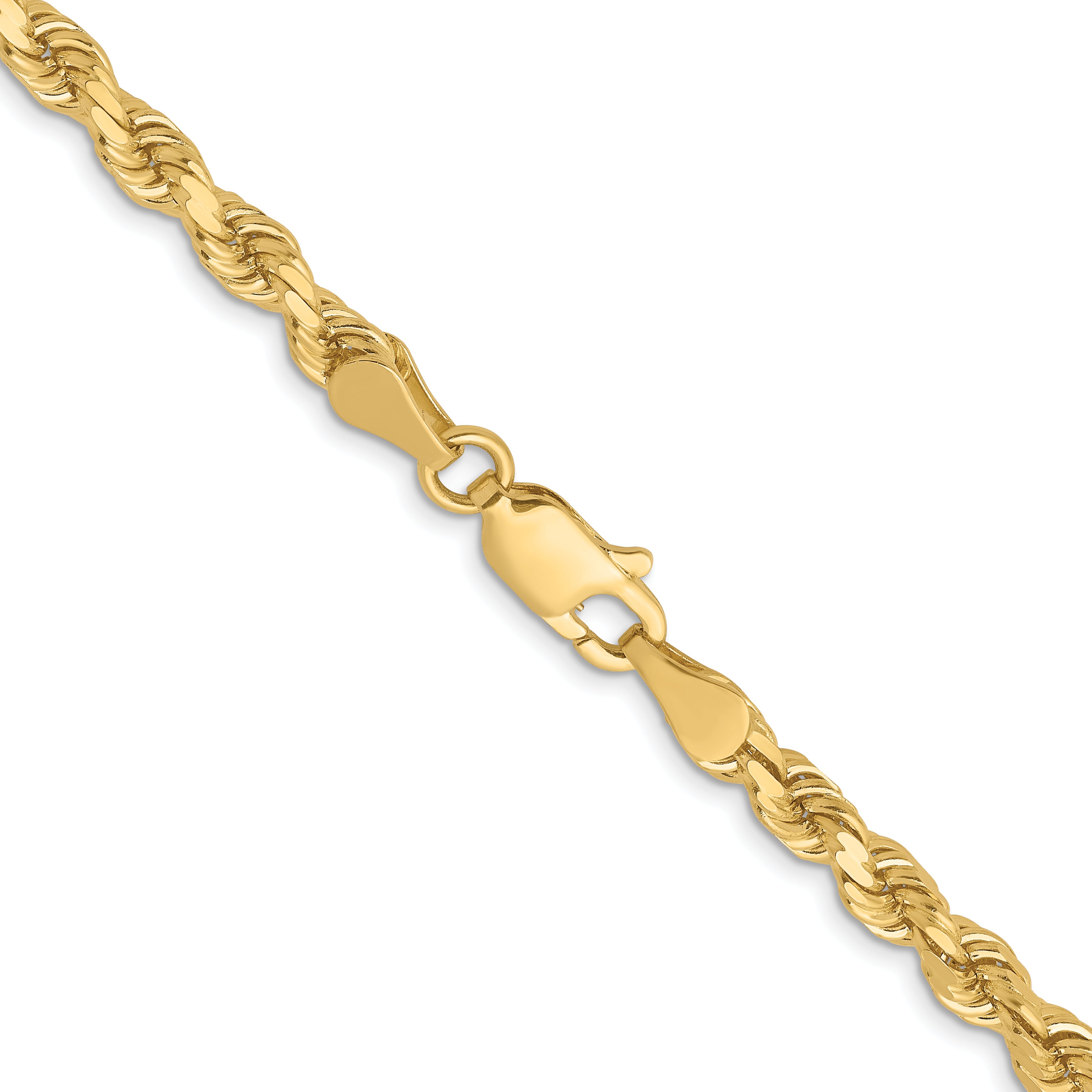 10K 3.75mm Diamond-Cut Rope Chain