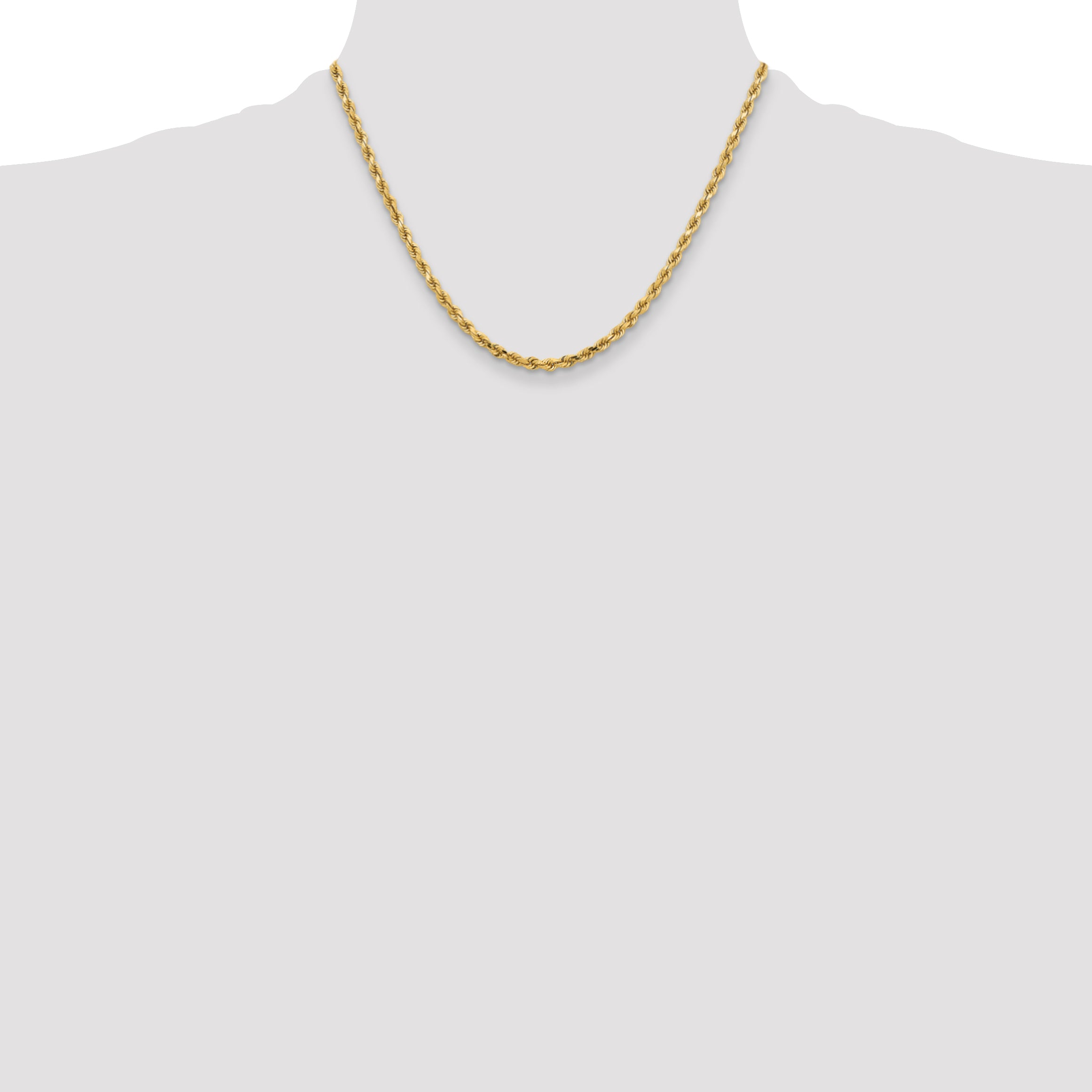 10K 3.75mm Diamond-Cut Rope Chain