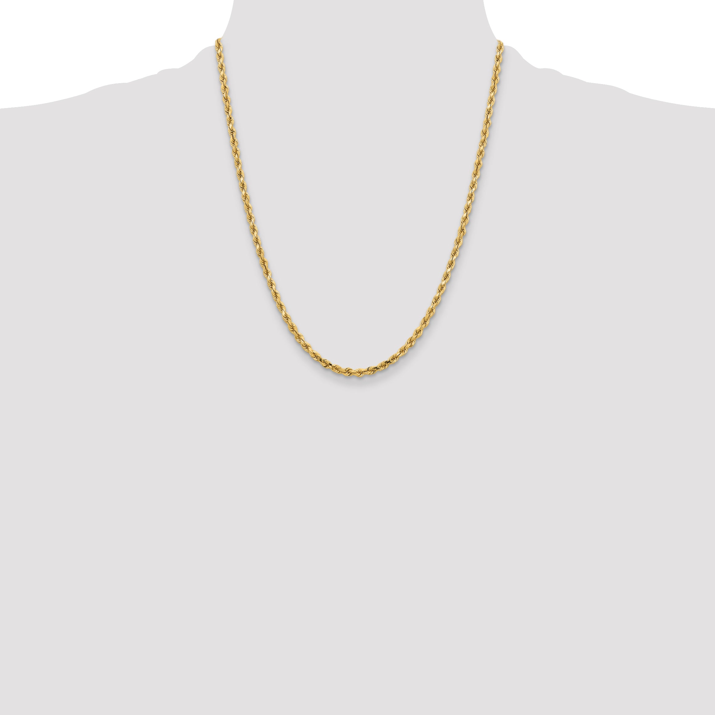 10K 3.75mm Diamond-Cut Rope Chain