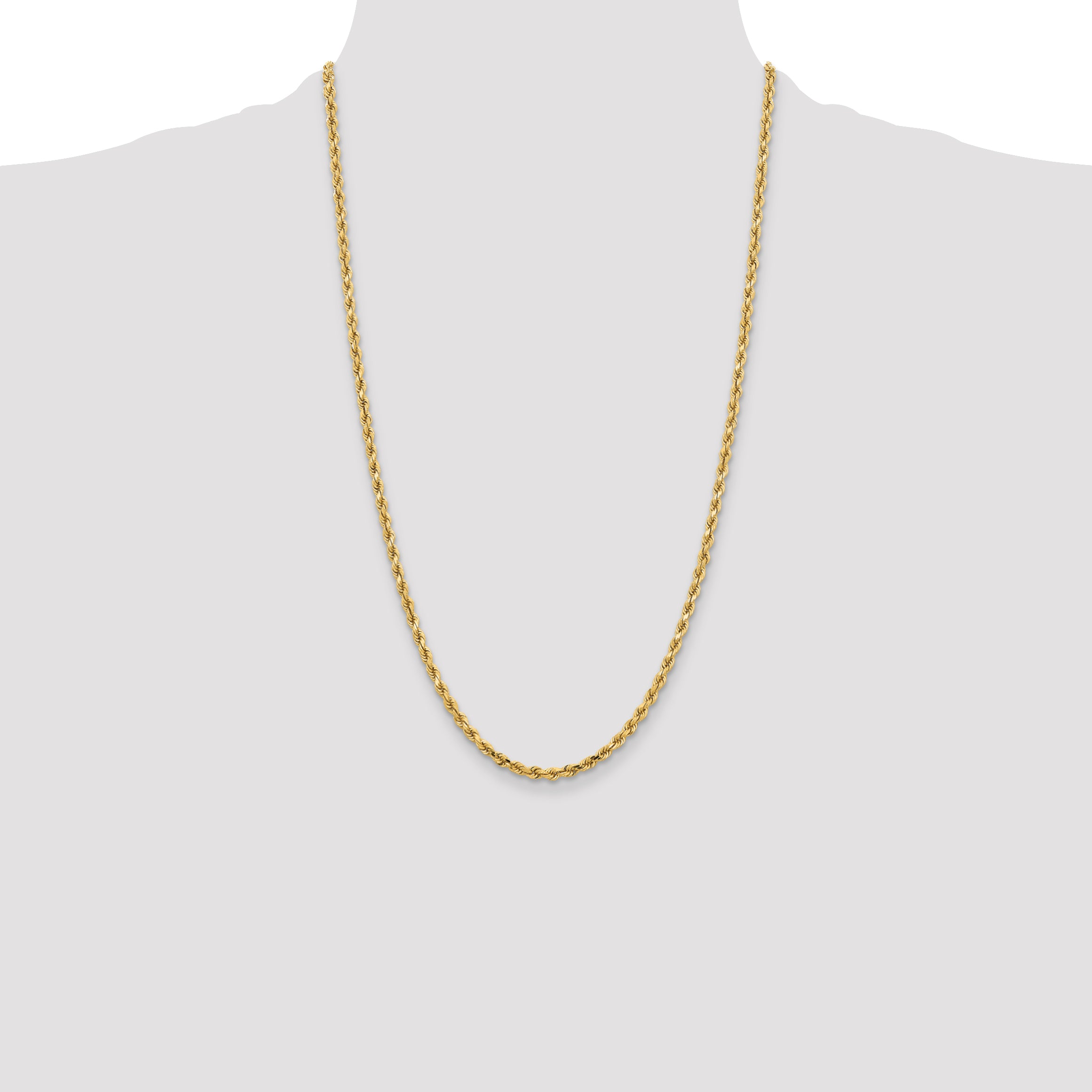 10K 3.75mm Diamond-Cut Rope Chain