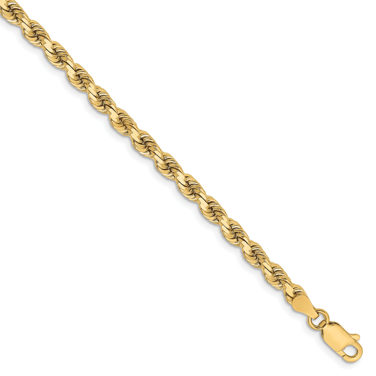 10K 3.75mm Diamond-Cut Rope Chain