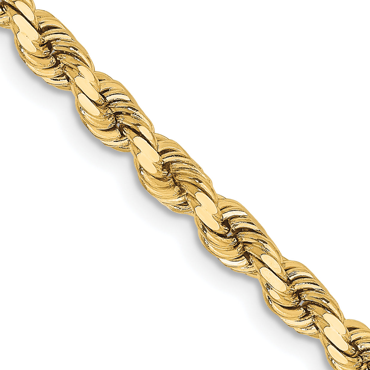 10K 3.75mm Diamond-Cut Rope Chain