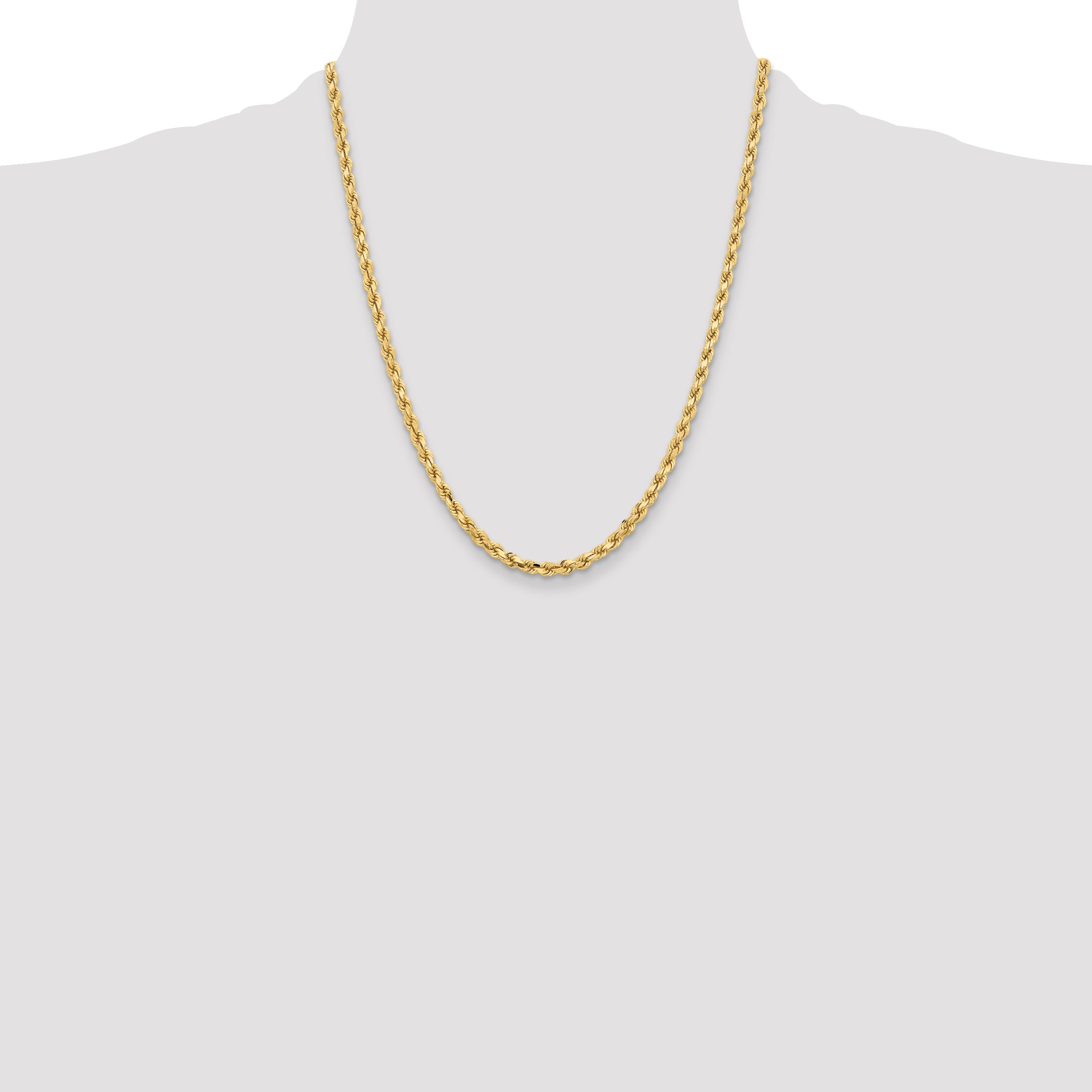 10K 4.25mm Diamond-Cut Rope Chain