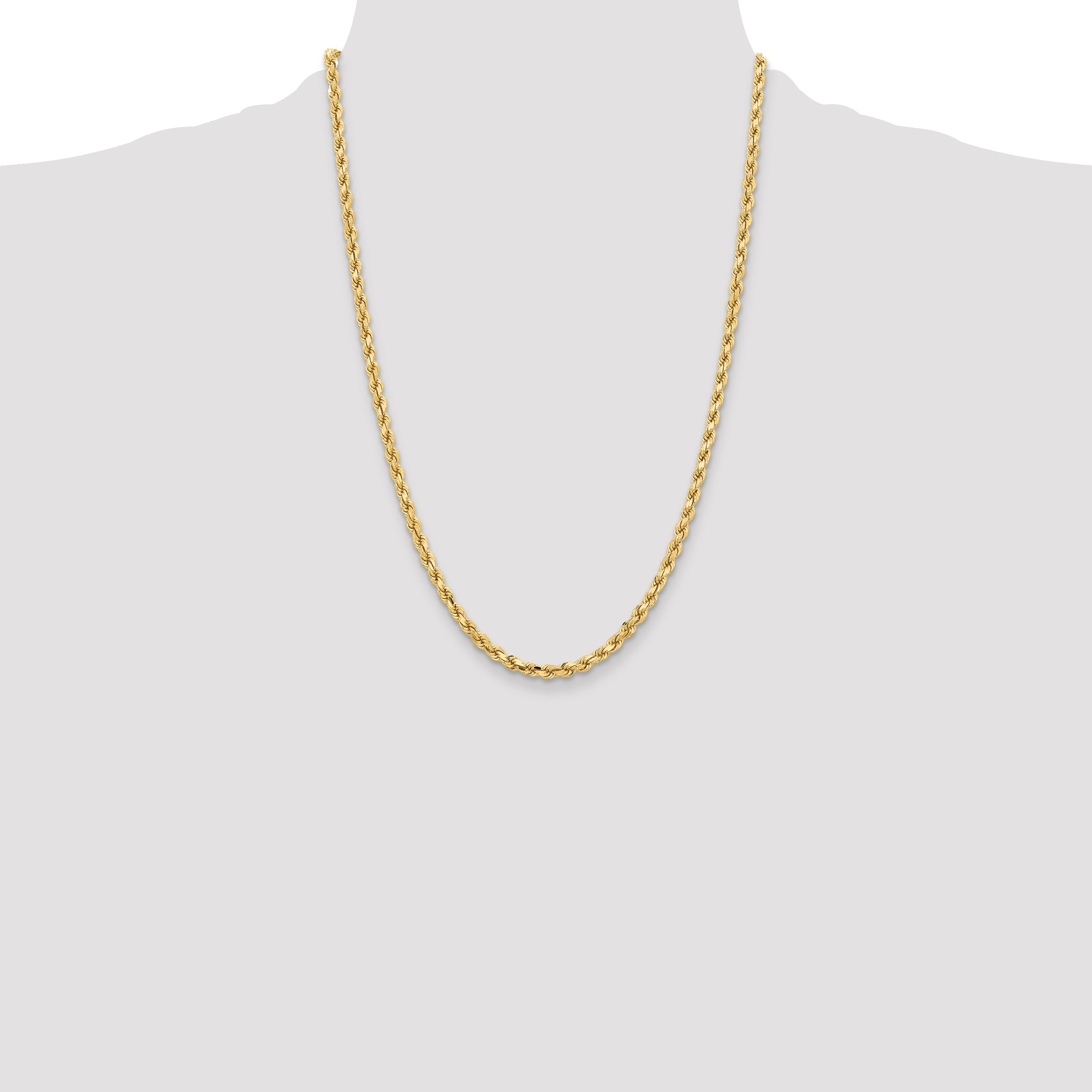 10K 4.25mm Diamond-Cut Rope Chain