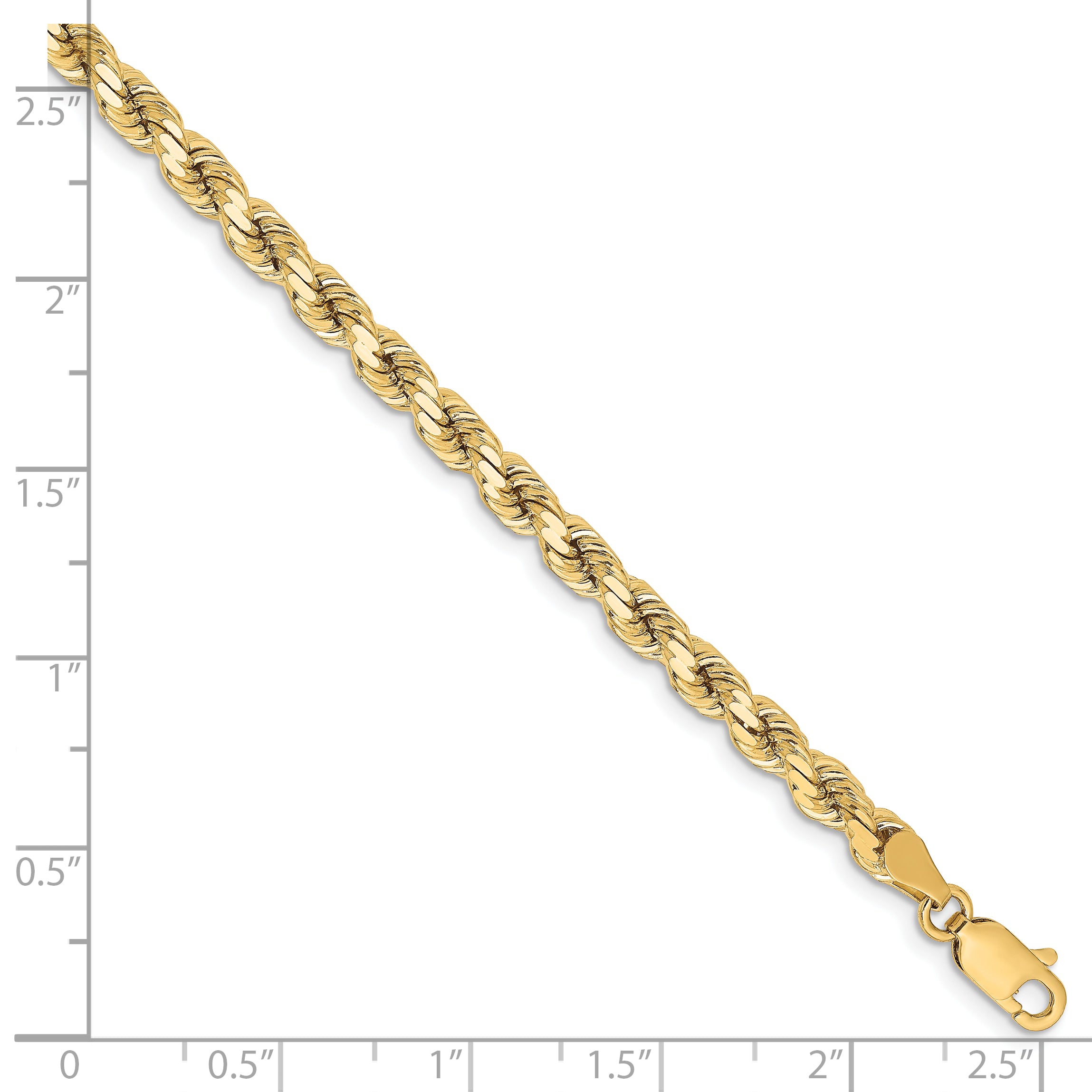 10K 4.25mm Diamond-Cut Rope Chain