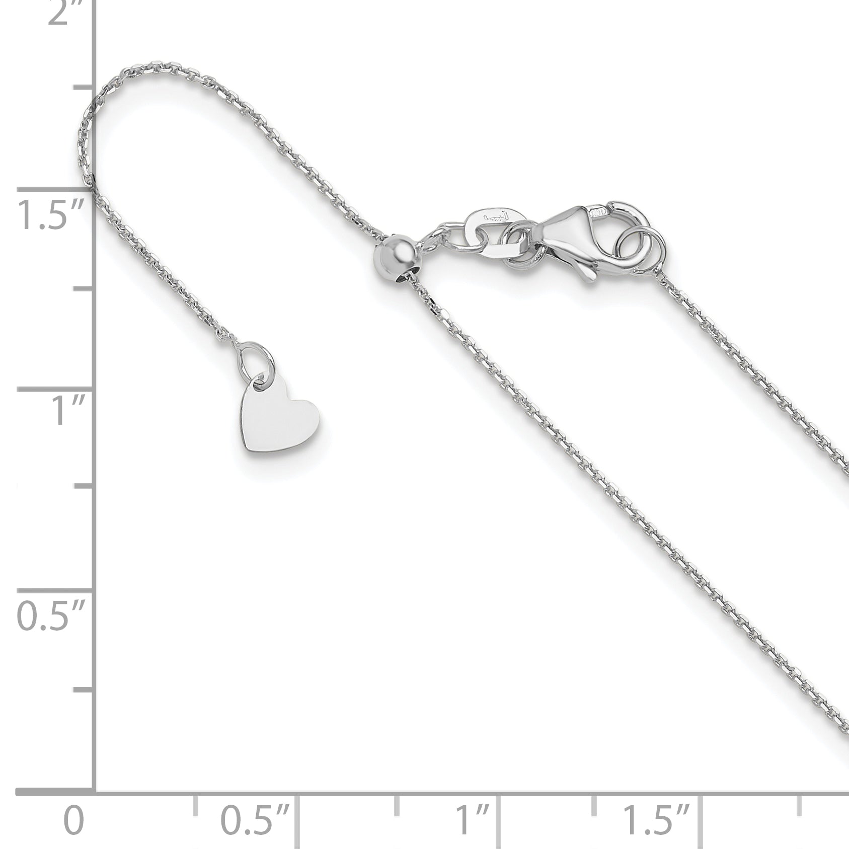 10K White Gold Adjustable 1mm D/C Cable Chain