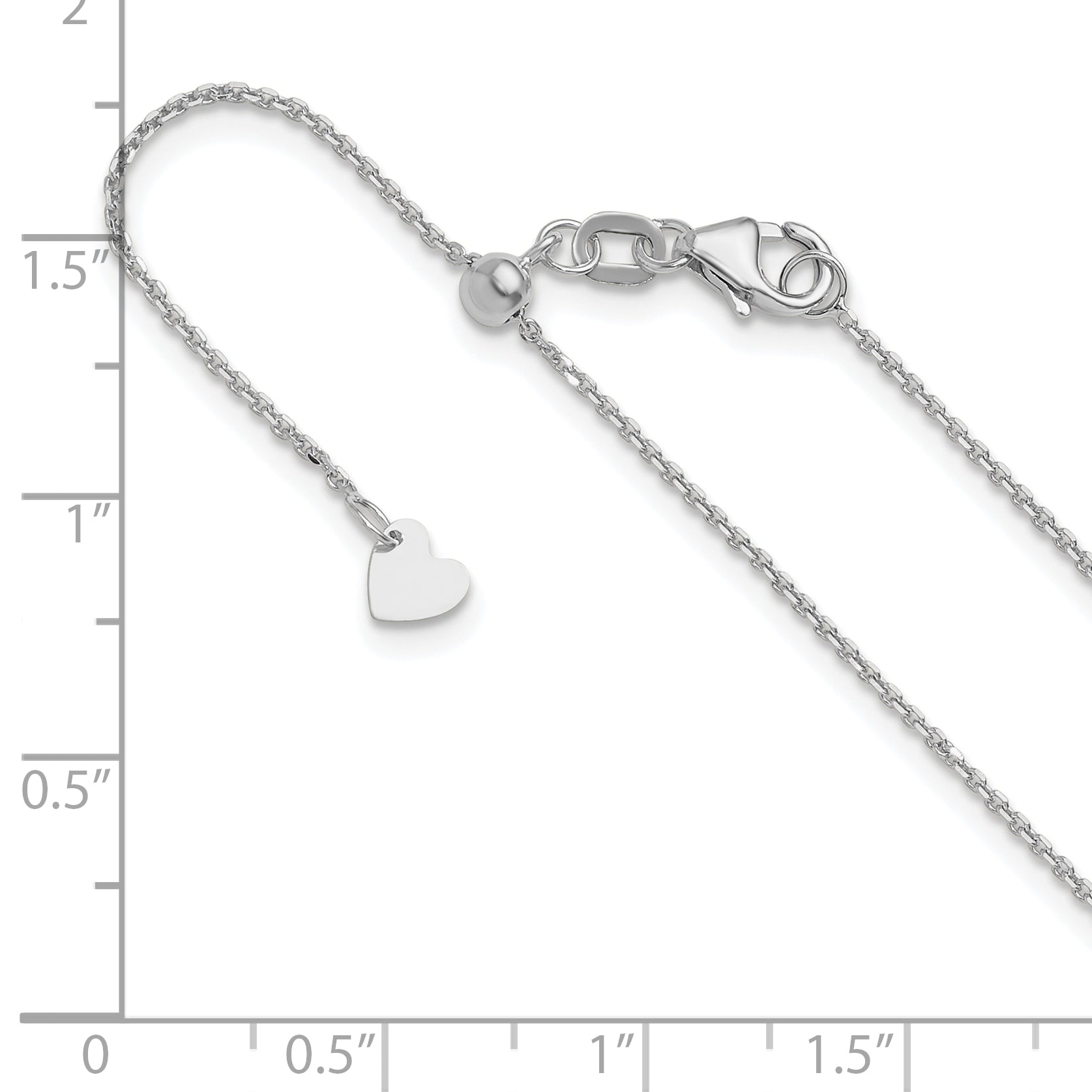 10K White Gold Adjustable 1.1mm D/C Cable Chain