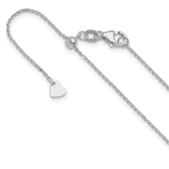 10K White Gold Adjustable 1.1mm D/C Cable Chain