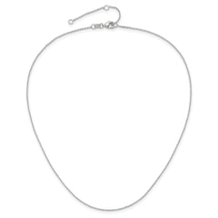 10k White Gold 1.05mm D/C Cable 1in+1in Adjustable Chain