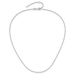 10k White Gold 1.4mm Round Cable 1in+1in Adjustable Chain