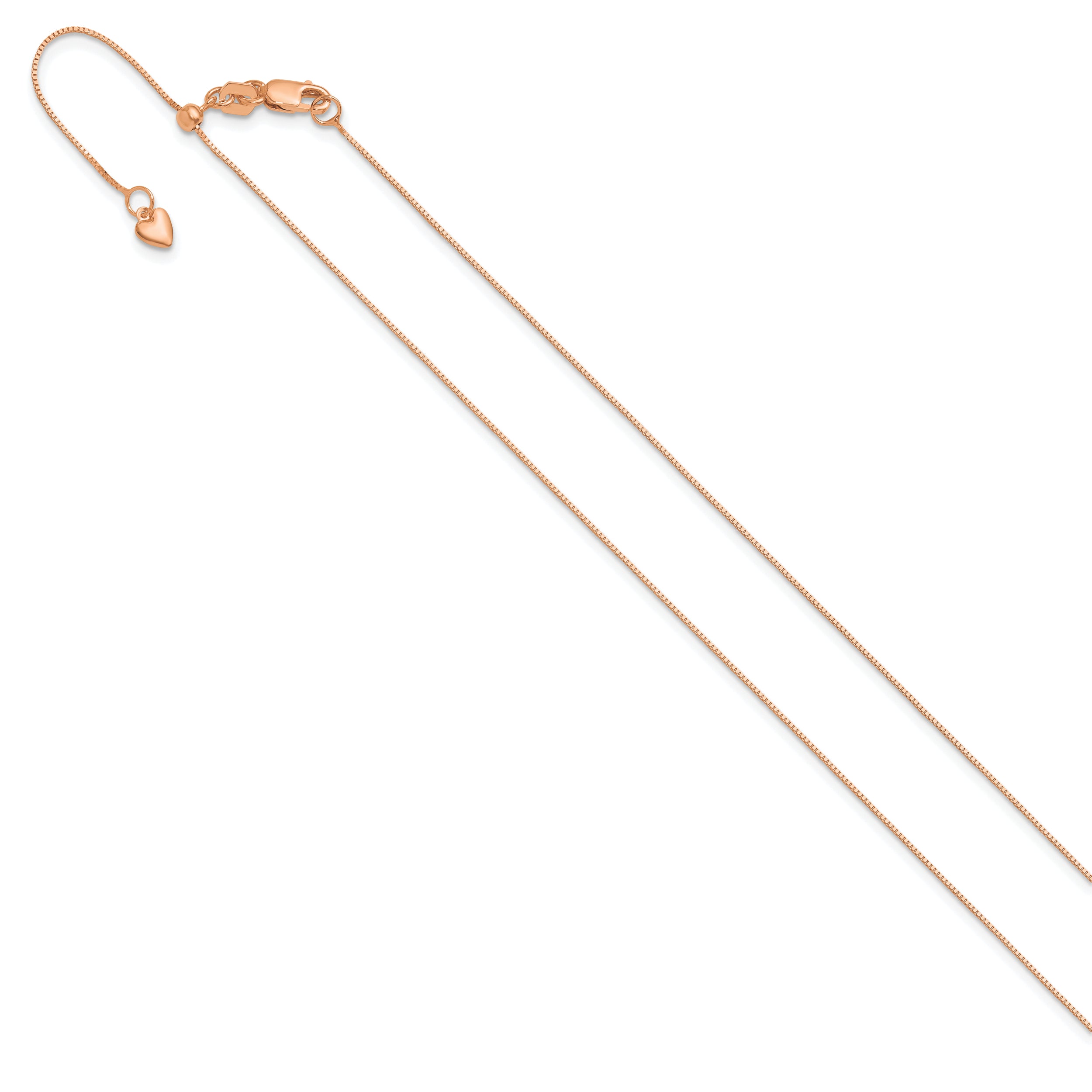 10K Rose Gold Adjustable .7mm Baby Box Chain