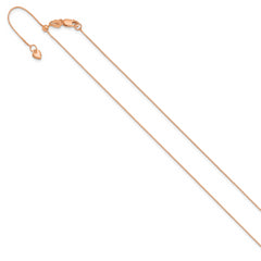 10K Rose Gold Adjustable .7mm Baby Box Chain