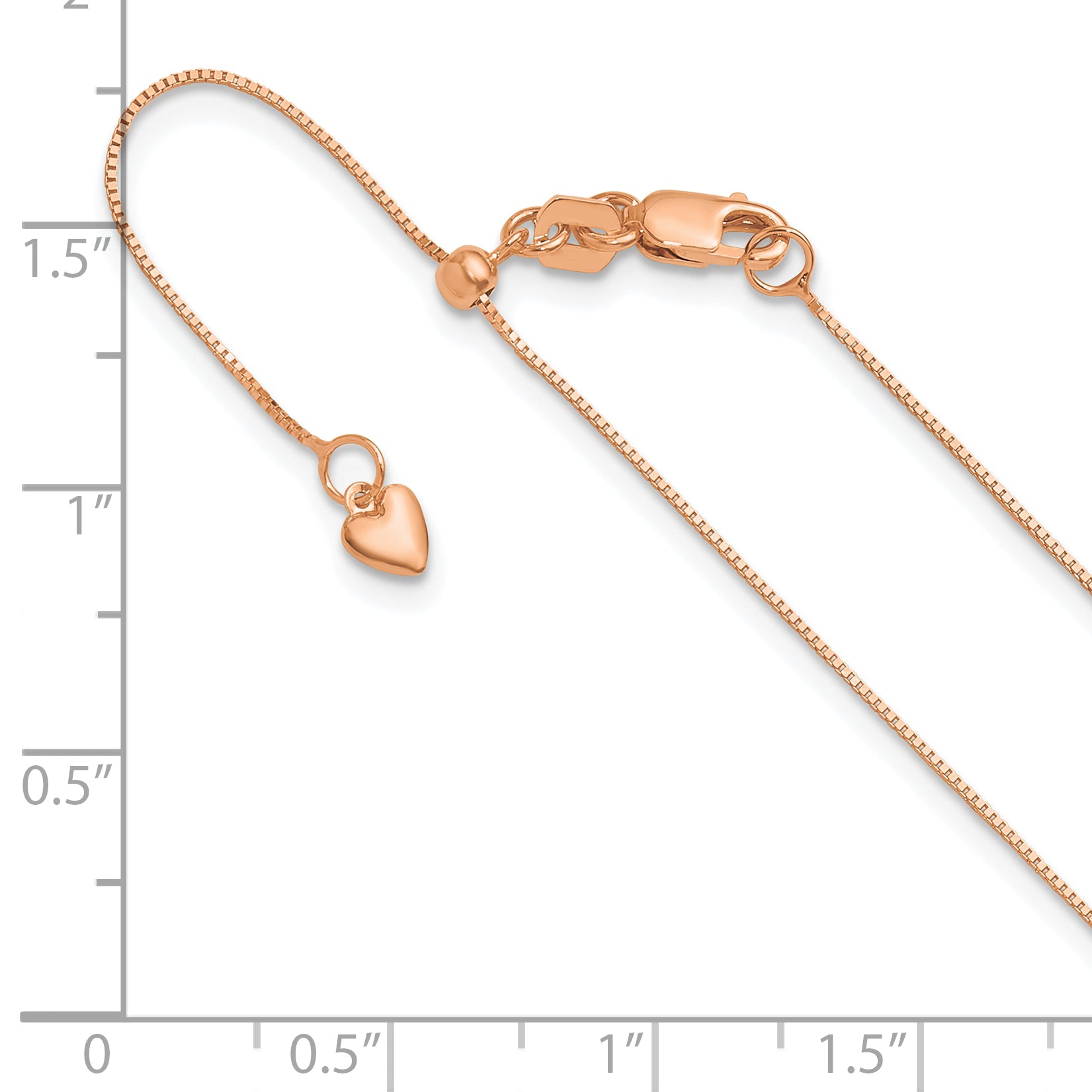 10K Rose Gold Adjustable .7mm Baby Box Chain