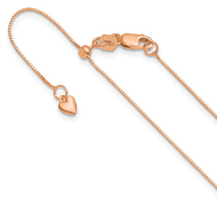 10K Rose Gold Adjustable .7mm Baby Box Chain