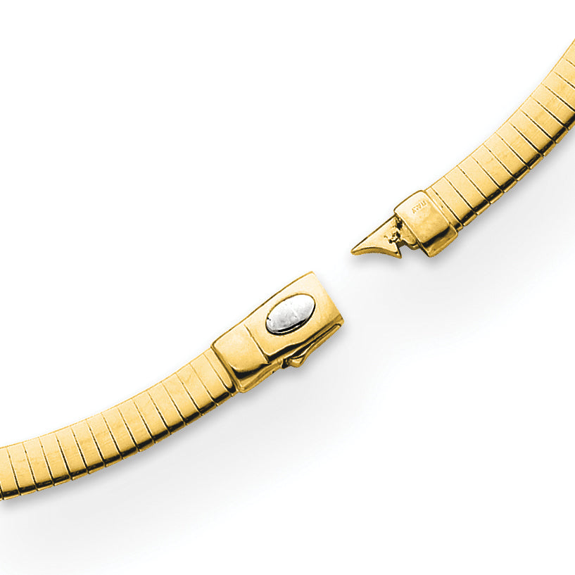 10K 4mm Two-tone Reversible Omega Necklace