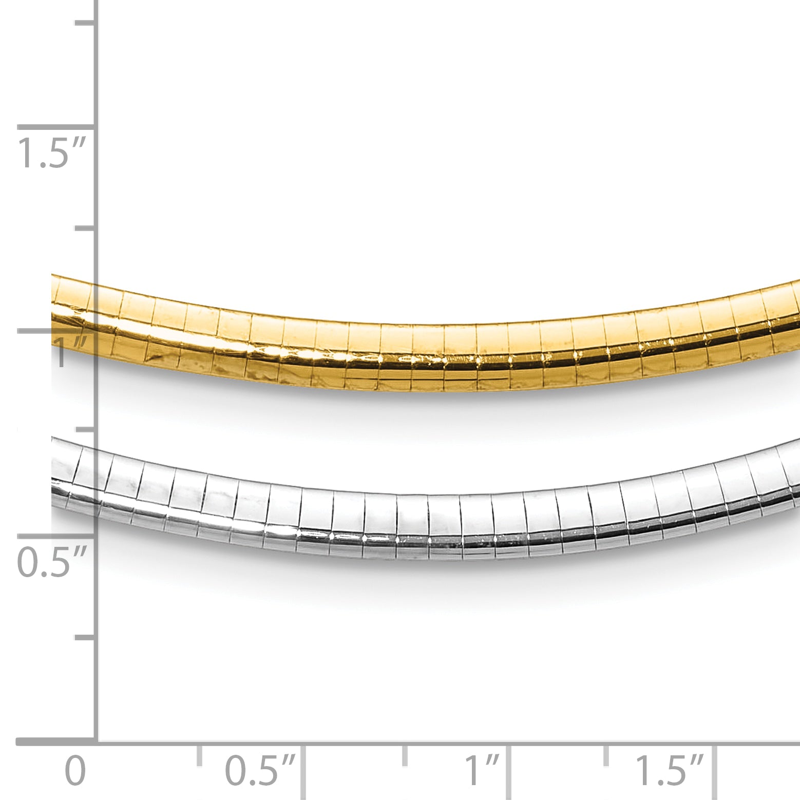 10K 4mm Two-tone Reversible Omega Necklace