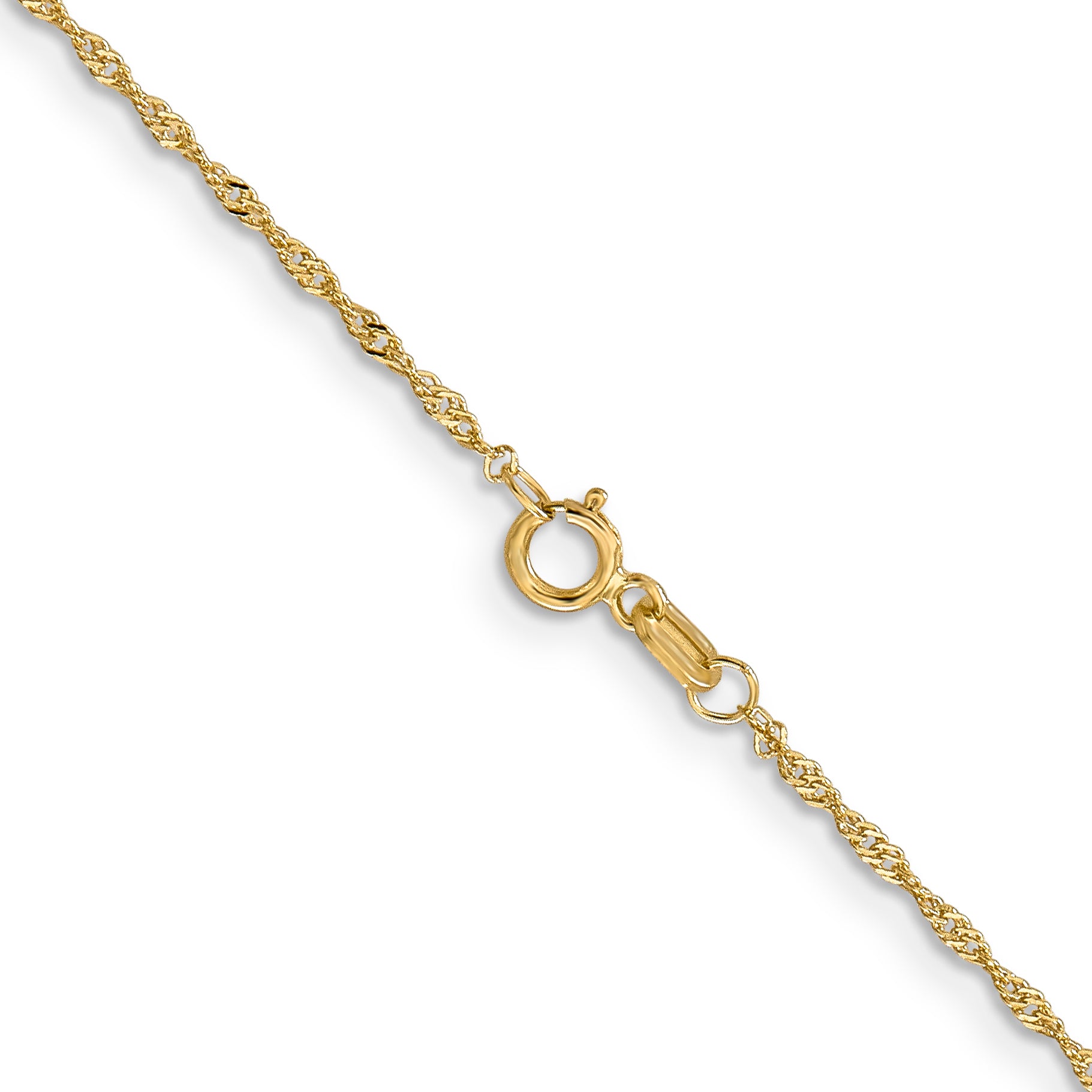 14K 1mm Singapore with Spring Ring Clasp Chain