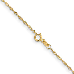 14K 1mm Singapore with Spring Ring Clasp Chain