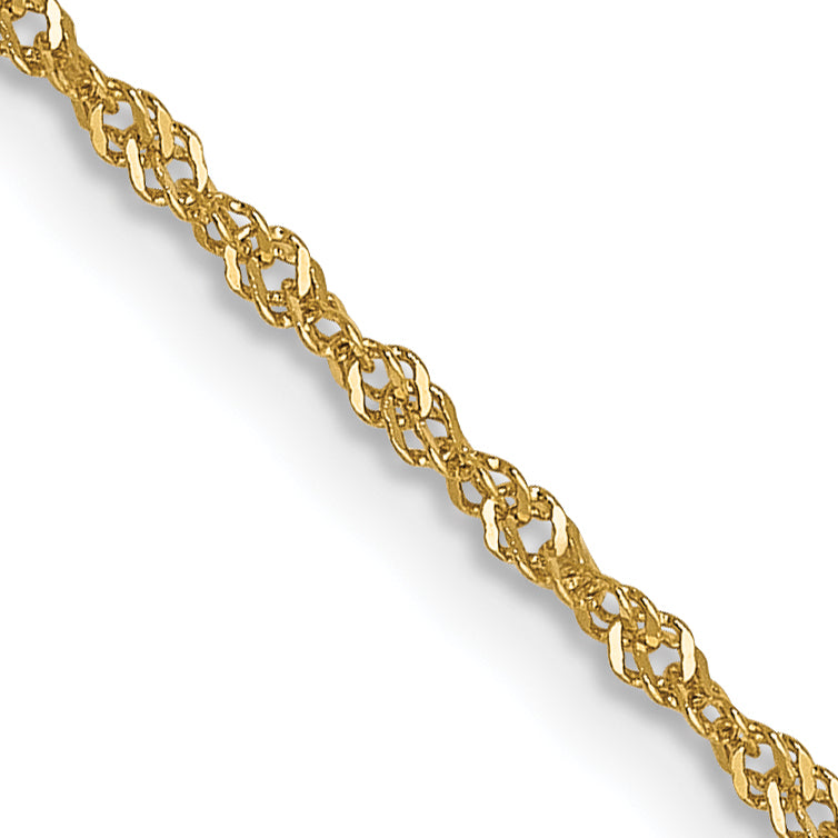 14K 1mm Singapore with Spring Ring Clasp Chain