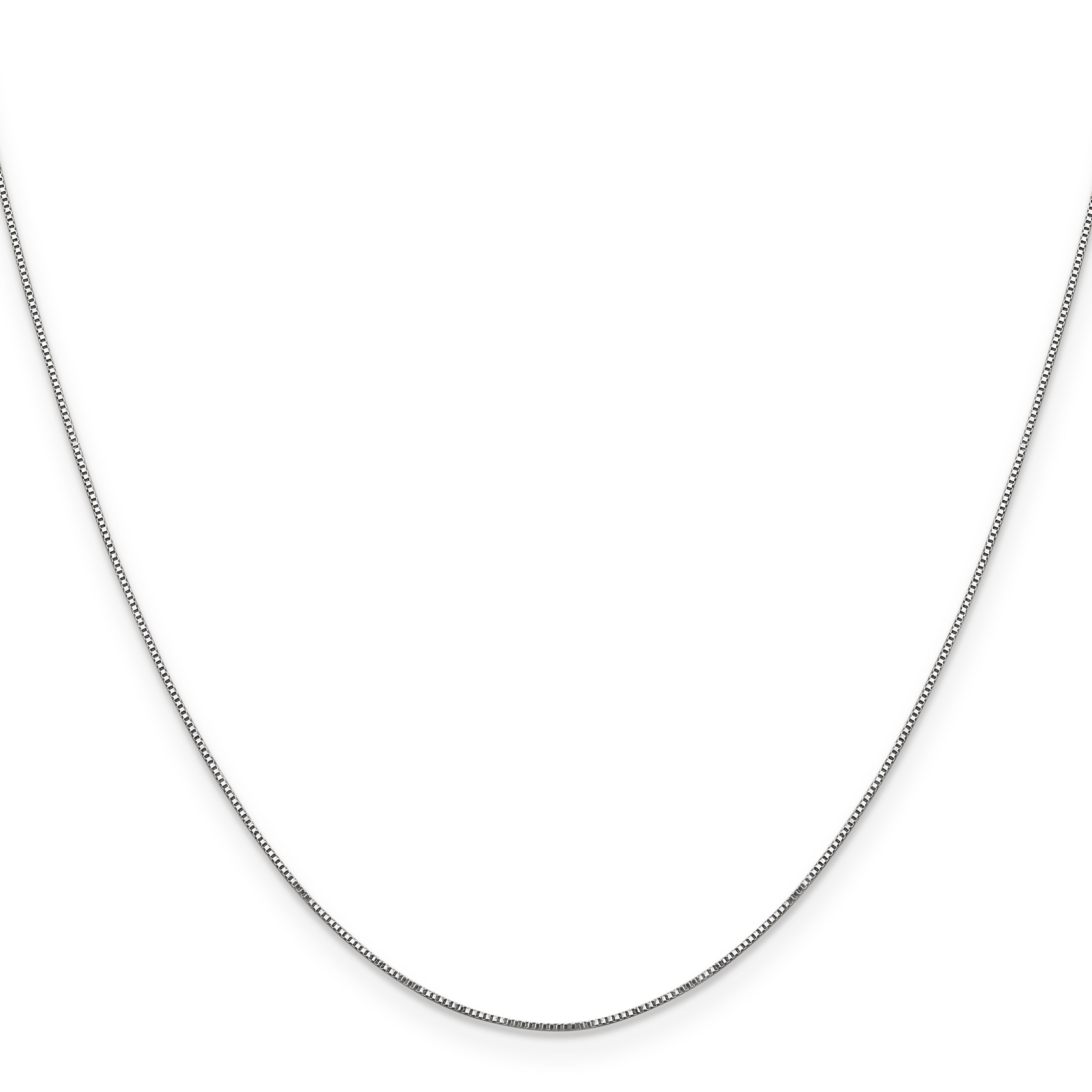 Sophia Jewelers 14K White Gold Polished Box Chain Necklace 16 Elegant Design