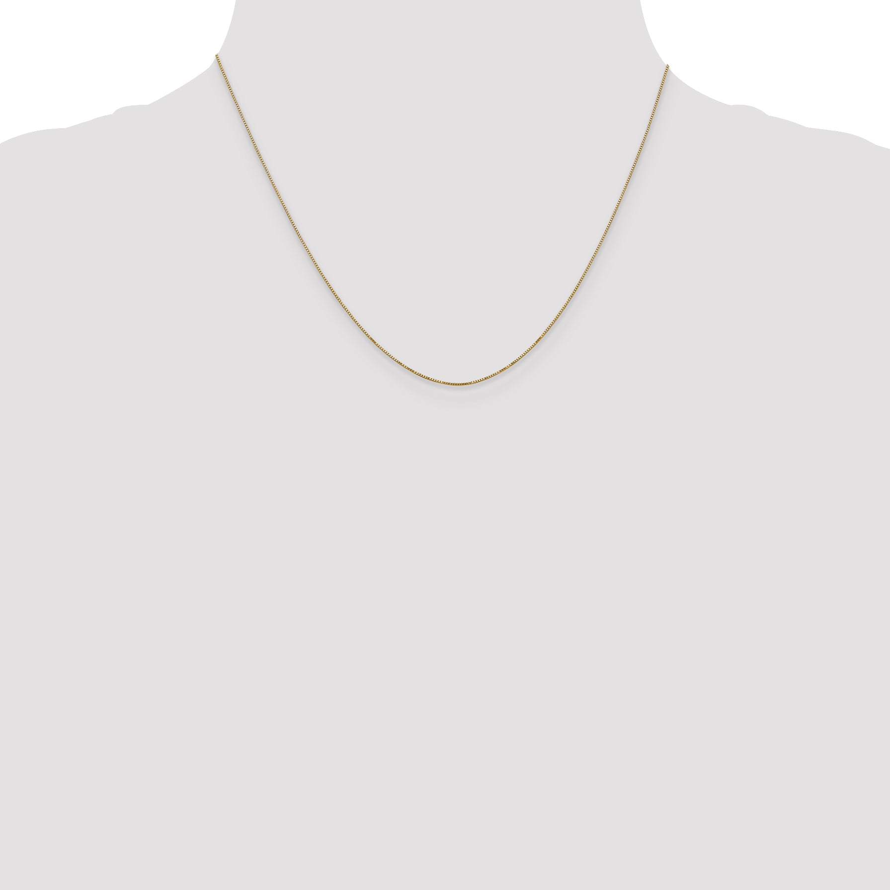 Sophia Jewelers 14K Gold Polished Box Chain Necklace 16 Inch