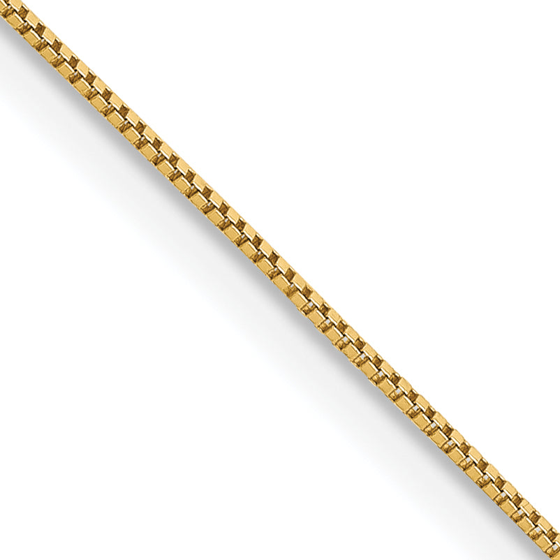 14K 24 inch Carded .5mm Box Link with Spring Ring Clasp Chain