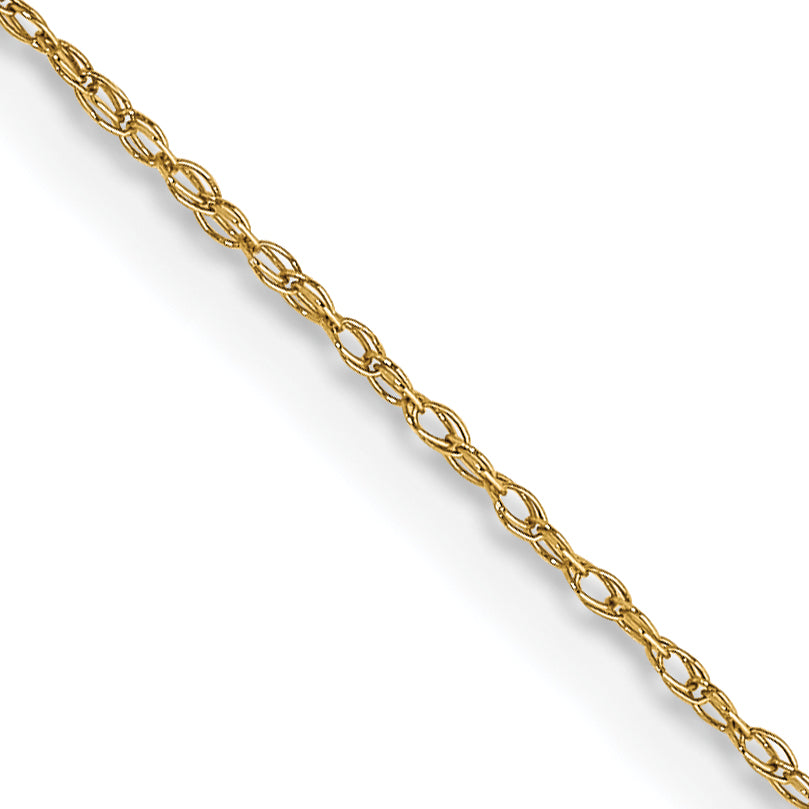 14K 24 inch Carded .5mm Cable Rope with Spring Ring Clasp Chain