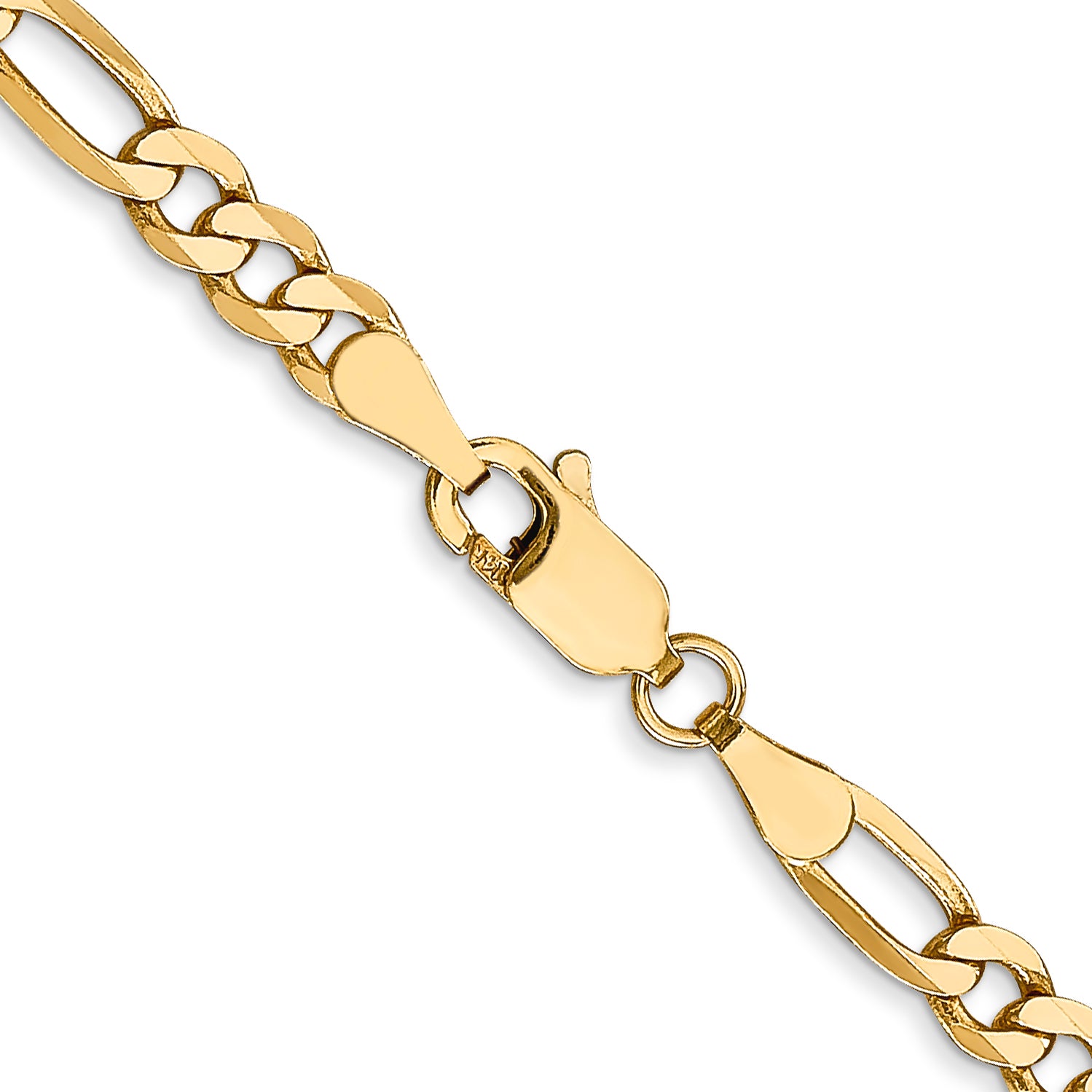 14K 4mm Flat Figaro Chain