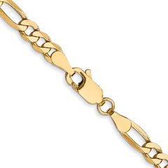 14K 4mm Flat Figaro Chain