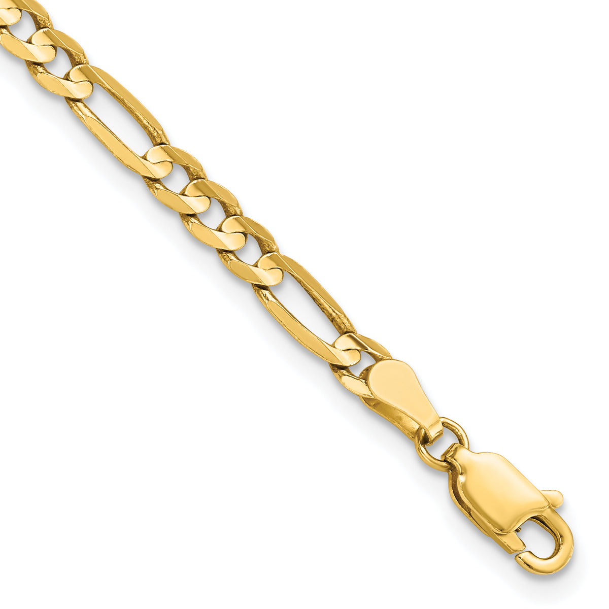 14K 4mm Flat Figaro Chain