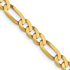 14K 4mm Flat Figaro Chain