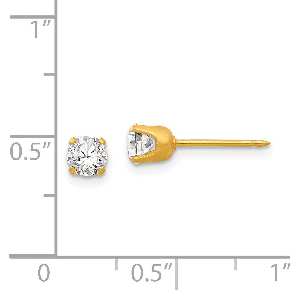 Inverness 14k 4.25mm CZ Post Earrings