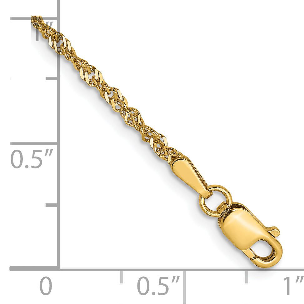 14K 1.6 mm Singapore Chain