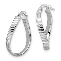 14K White Gold Polished Hoop Earrings