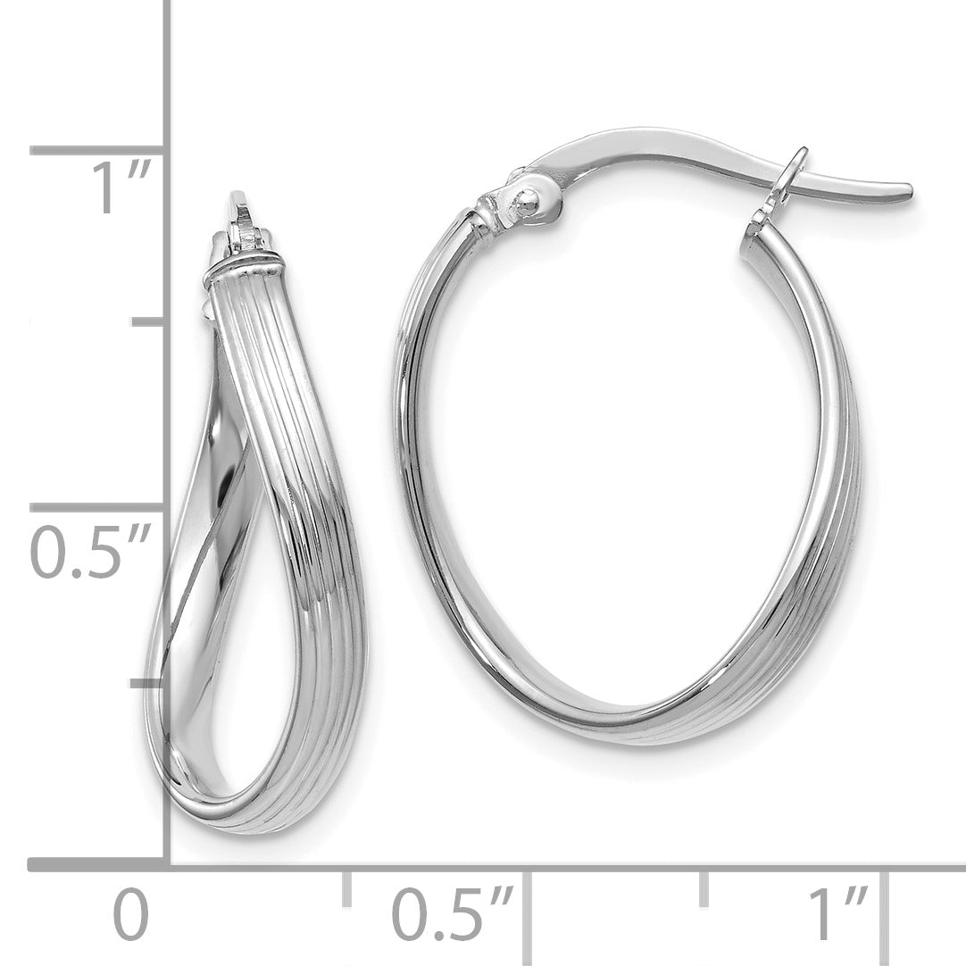 14K White Gold Polished Hoop Earrings