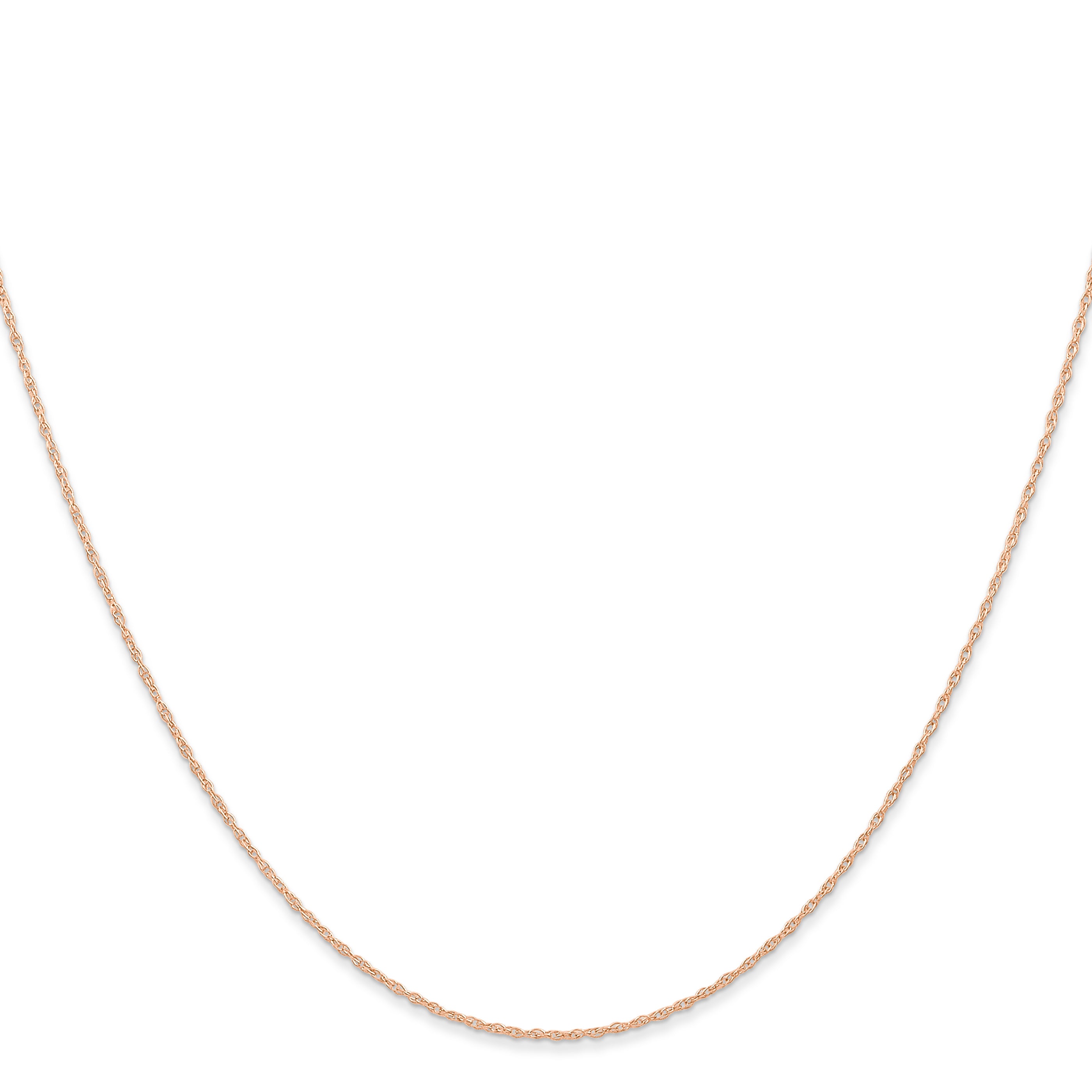 14K Rose Gold 16 inch Carded .6mm Cable Rope with Spring Ring Clasp Chain