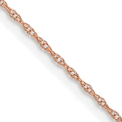 14K Rose Gold 24 inch Carded .6mm Cable Rope with Spring Ring Clasp Chain