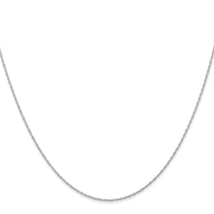 14K White Gold 13 inch Carded .6mm Cable Rope with Spring Ring Clasp Chain