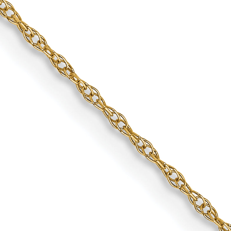 14K 13 inch Carded .6mm Cable Rope with Spring Ring Clasp Chain