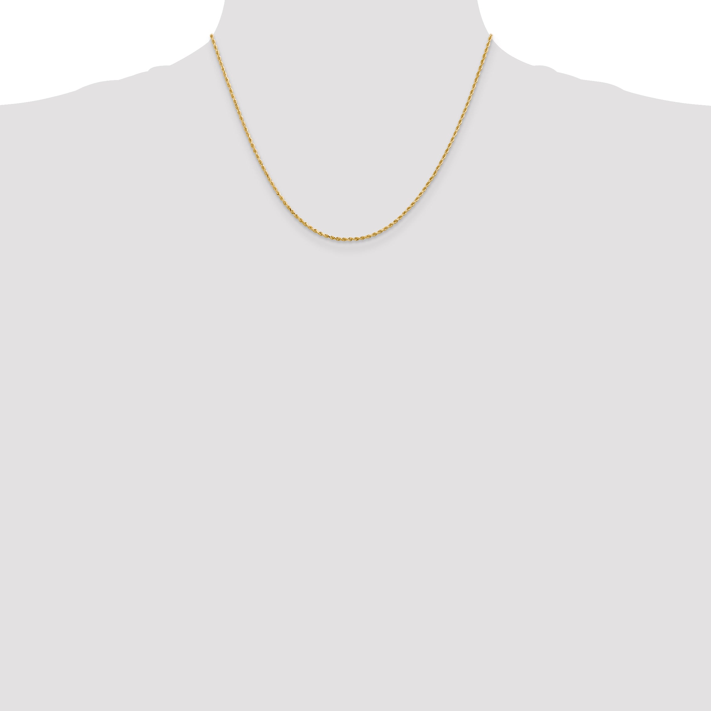 14K 1.5mm Diamond-Cut Rope Chain